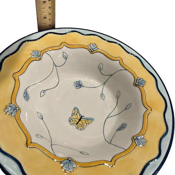 Fitz and Floyd Mirabelle 10” Pasta Bowl Butterfly New - Picture 5 of 6